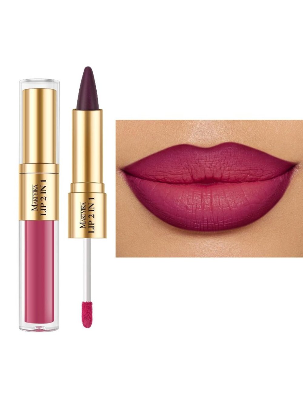 Women's LGA03 2-in-1 Long Lasting Ombre Lips Double-Ended Matte Liquid Lipstick